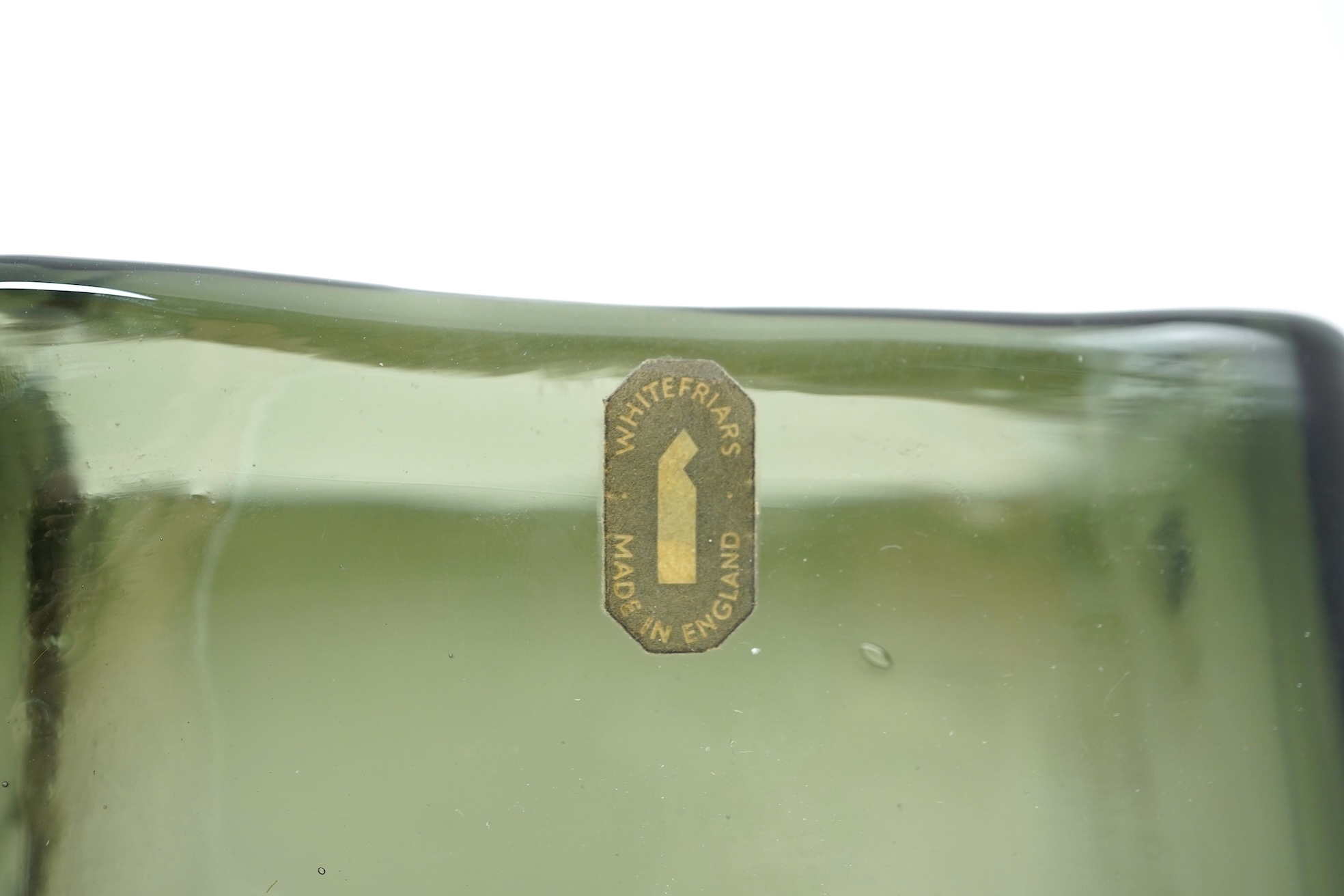 Whitefriars: A Textured range 'Drunken Bricklayer' vase designed by Geoffrey Baxter